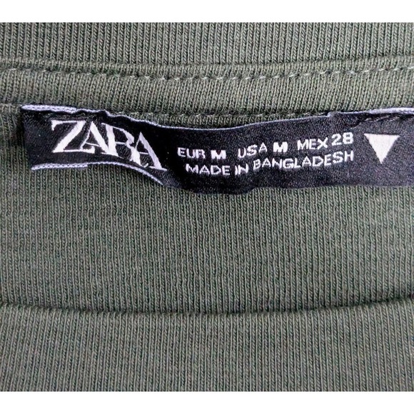 Zara Womens Olive Green Long Sleeve Bodycon Midi Dress Stretch PullOn Size M EUC - Picture 7 of 11